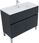 AQUANET Мебель для ванной напольная Алвита New 100 1 ящик, 2 дверцы, антрацит - фото 225438
