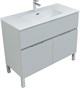 AQUANET Мебель для ванной напольная напольнаяАлвита New 100 1 ящик, 2 дверцы, серый - фото 225472