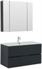 AQUANET Мебель для ванной подвесная Алвита New 100 2 ящика, антрацит - фото 225479