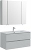 AQUANET Мебель для ванной подвесная Алвита New 100 2 ящика, серый - фото 225518