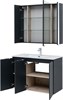 AQUANET Мебель для ванной подвесная Алвита New 100 3 дверцы, антрацит - фото 225532