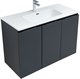 AQUANET Мебель для ванной подвесная Алвита New 100 3 дверцы, антрацит - фото 225534
