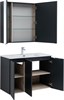 AQUANET Мебель для ванной подвесная Алвита New 100 3 дверцы, антрацит - фото 225535