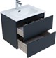 AQUANET Мебель для ванной подвесная Алвита New 60 2 ящика, антрацит - фото 225676
