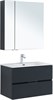 AQUANET Мебель для ванной подвесная Алвита New 80 2 ящика, антрацит - фото 225809