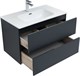 AQUANET Мебель для ванной подвесная Алвита New 80 2 ящика, антрацит - фото 225817