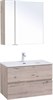 AQUANET Мебель для ванной подвесная Алвита New 80 2 ящика, дуб веллингтон белый - фото 225832