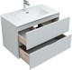 AQUANET Мебель для ванной подвесная Алвита New 80 2 ящика, серый - фото 225851