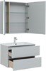 AQUANET Мебель для ванной подвесная Алвита New 80 2 ящика, серый - фото 225853