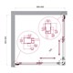 BELBAGNO Luce Душевой уголок квадратный размер 90x90 см профиль - золото / стекло - прозрачное, двери раздвижные, стекло 6 мм LUCE-A-2-90-C-ORO - фото 228402