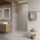BELBAGNO Luce Душевая дверь в нишу ширина 120 см профиль - хром / стекло - матовое, двери раздвижные, стекло 6 мм LUCE-BF-1-120-P-Cr - фото 228881