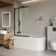 BELBAGNO Luce Шторка на ванну ширина 100 см профиль - черный / стекло - прозрачное, двери распашные, стекло 6 мм LUCE-VF-11-100/145-C-NERO - фото 228912