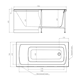TIMO Ritta Акриловая ванна прямоугольная 1700*750*630 белый - фото 233064