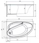 TIMO Iva Акриловая ванна асимметричная левая 1600*100*700 белый - фото 233099