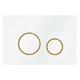 VECONI Кнопка смыва Round Design VFRD-WHG, 150х220х13, пластик, белый, кайма - матовое золото VFRD004WHG