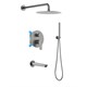 AQUATEK БЕТТА Set 4 в 1 Душевой комплект, шлиф. черный хром AQ1173BGM - фото 253628