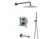 AQUATEK БЕТТА Set 4 в 1 Душевой комплект, шлиф. черный хром AQ1173BGM - фото 253631
