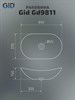 GID Раковина Gd9811 53340 накладная золотая 61x37x15 GID-53340
