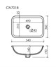 CERAMICA NOVA Element Раковина встраиваемая снизу 540x360x190 с отверстием слива перелива цвет белый CN7018 - фото 257793