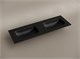 CERAMICA NOVA Grace Раковина накладная мебельная прямоугольная 1410x457x137 с двумя чашами без отверстий под смеситель цвет черный матовый CN7022MBwx - фото 257831
