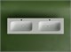 CERAMICA NOVA Grace Раковина накладная мебельная прямоугольная 1610x457x137 с двумя чашами и отверстиями под смеситель цвет белый CN7023 - фото 257834