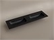 CERAMICA NOVA Grace Раковина накладная мебельная прямоугольная 1610x457x137 с двумя чашами без отверстий под смеситель цвет черный матовый CN7023MBwx - фото 257847