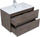 AQUANET Тумба под раковину подвесная Lino 80 (Flat) дуб веллингтон AQUANET-287543 - фото 264373