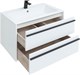 AQUANET Тумба под раковину подвесная Lino 80 белый матовый AQUANET-253903 - фото 264385