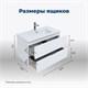 AQUANET Тумба под раковину подвесная Алвита New 80 2 ящика, белый матовый AQUANET-277514 - фото 265512