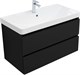 AQUANET Тумба под раковину подвесная Вега 2.0 90 черный AQUANET-337956 - фото 266506