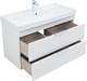 AQUANET Тумба под раковину подвесная Ирис New 100 белый глянец AQUANET-339280 - фото 267506