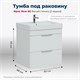 AQUANET Тумба под раковину подвесная Ирис new 60 белый глянец (2 ящика) AQUANET-310144 - фото 267594