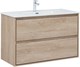 AQUANET Тумба под раковину подвесная Милан 100 дуб светлый AQUANET-336385 - фото 267845