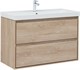 AQUANET Тумба под раковину подвесная Милан 100 дуб светлый AQUANET-336385 - фото 267852