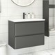 AQUANET Тумба под раковину подвесная Эмбер 105 черный матовый AQUANET-330470 - фото 269469