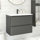 AQUANET Тумба под раковину подвесная Эмбер 105 черный матовый AQUANET-330470 - фото 269470
