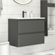 AQUANET Тумба под раковину подвесная Эмбер 60 черный матовый AQUANET-330466 - фото 269501