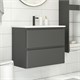 AQUANET Тумба под раковину подвесная Эмбер 60 черный матовый AQUANET-330466 - фото 269502