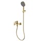AQUAme Asti Смеситель для ванны однорычажный, с душевым набором, 3 режима, Brushed gold AQM6412BG - фото 273274