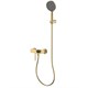 AQUAme Asti Смеситель для душа однорычажный, с душевым набором, 3 режима, Brushed gold AQM6413BG - фото 273286
