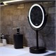 WASSERKRAFT K-1005BLACK Зеркало с LED-подсветкой двухстороннее, стандартное и с 3-х кратным увеличением, черный WASSERKRAFT 1005BLACK - фото 275948