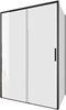 AQUANET Pleasure Evo Душевой уголок прямоугольный двери раздвижные размер 130x80 см профиль - черный / стекло - прозрачное AQUANET-AE65-130x80-BT - фото 282235