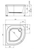 AQUANET Optimal Душевой поддон четверть круга размер 90x90 см, цвет белый AQUANET-293357 - фото 282752