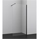 AZARIO Душевое ограждение  FELTON 90х200 walk-in, прозрачное cтекло 8 мм с покрытием easy clean, черный матовый профиль (AZ-151S 90) AZ-151S 90 - фото 298379