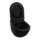 AZARIO Унитаз подвесной  Grado 490х370х360 безободковый с сиденьем микролифт, черный матовый (AZ-0046-MB) AZ-0046N-MB - фото 302736