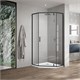VINCEA Slim-U Душевой уголок пятиугольный размер 90x90 см, двери распашные, профиль - черный / стекло - прозрачное VSP-2SU900CLB - фото 315125
