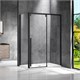VINCEA Lugano Душевой уголок прямоугольный размер 150x80 см, двери раздвижные, профиль - черный / стекло - прозрачное VSR-1L8015CLB-1 - фото 315781