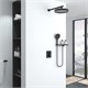 VINCEA Душевой комплект Inspire VSFW-3I21MT2RMB встраиваемый, термостатический, двухрежимный, черный VSFW-3I21MT2RMB - фото 322988
