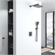 VINCEA Душевой комплект VSFW-321MT1GM встраиваемый, термостат, двухрежимный, вороненая сталь VSFW-321MT1GM - фото 323063