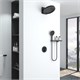 VINCEA Душевой комплект Inspire VSFW-3I22MT3RMB встраиваемый, термостатический, двухрежимный, черный VSFW-3I22MT3RMB - фото 323622